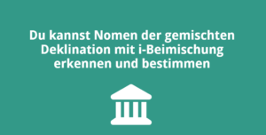 Du kannst Nomen der gemischten Deklination mit i-Beimischung erkennen und bestimmen