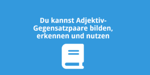 Du kannst Adjektiv-Gegensatzpaare erkennen, bilden und nutzen