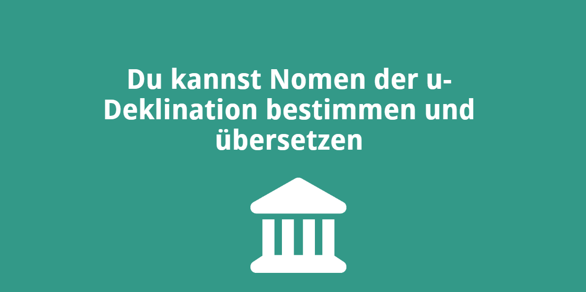 Du kannst Nomen der u-Deklination bestimmen und übersetzen