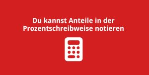 Du kannst Anteile in der Prozentschreibweise notieren