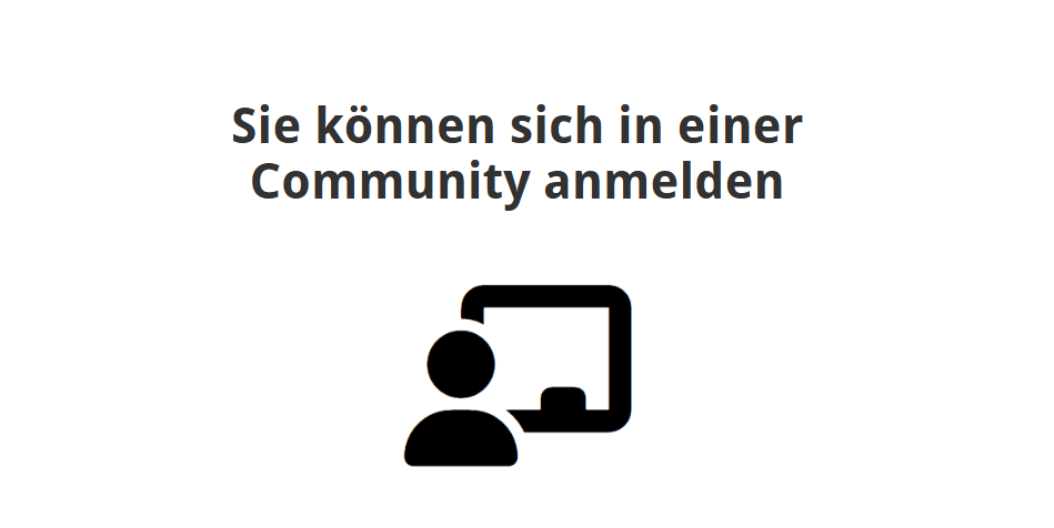 Sie können sich in einer Community anmelden