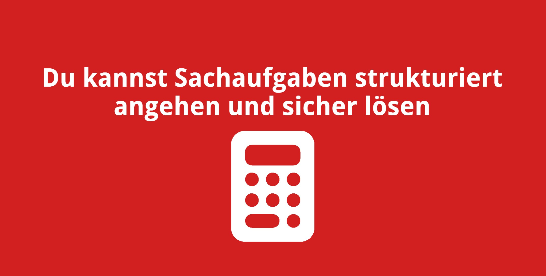 Du kannst Sachaufgaben strukturiert angehen und sicher lösen