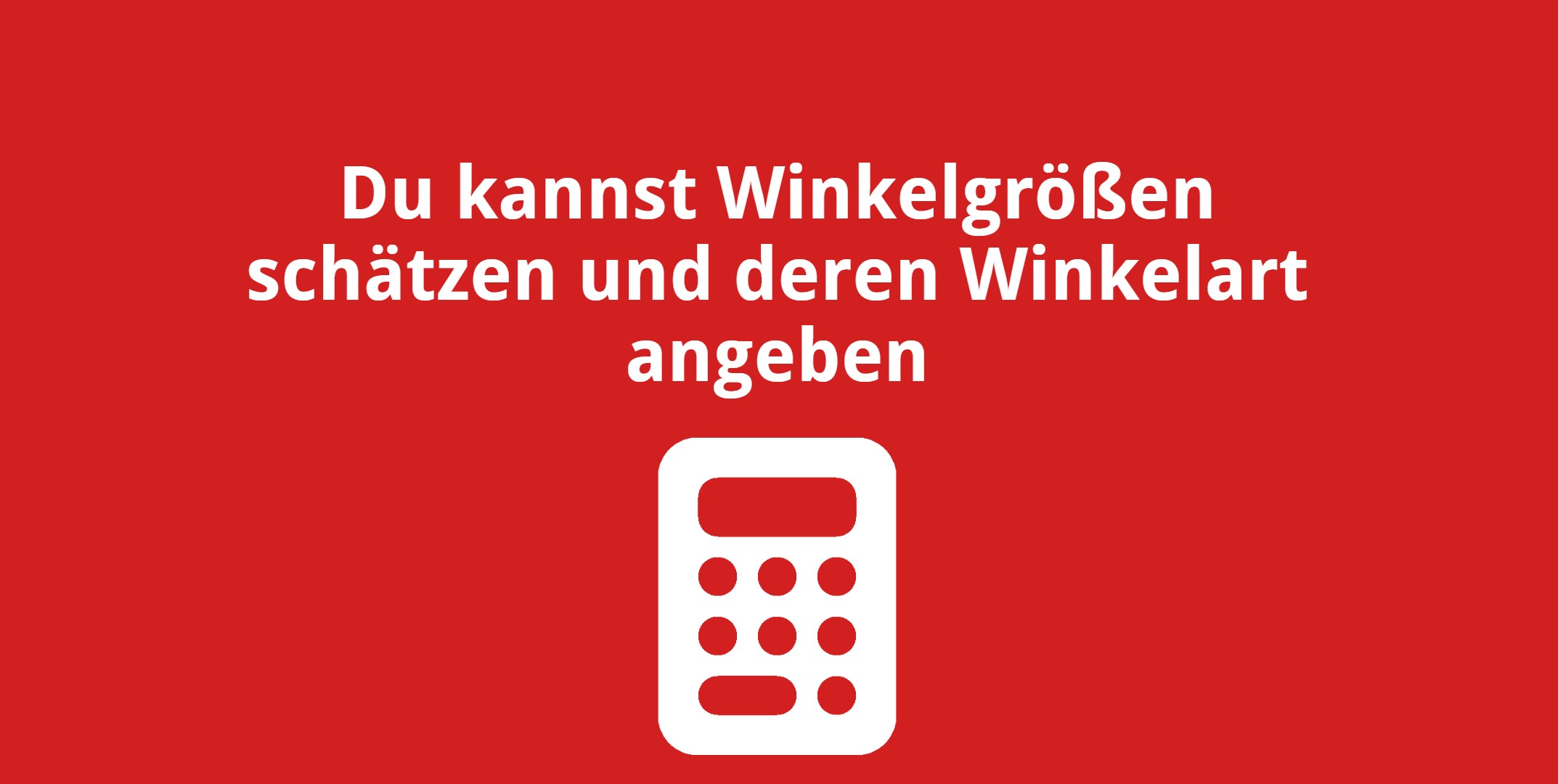 Du kannst Winkelgrößen schätzen und deren Winkelart angeben