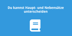 Du kannst Haupt- und Nebensätze unterscheiden
